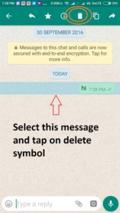 Whatapp Delete For Everyone Select Message and Tap Delete